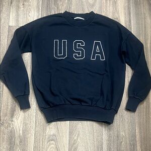 Anine Bing Navy Crewneck Sweatshirt